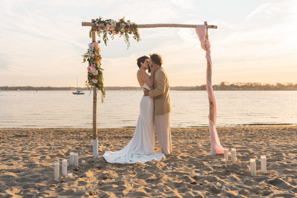 Bride and Groom Beach Wedding