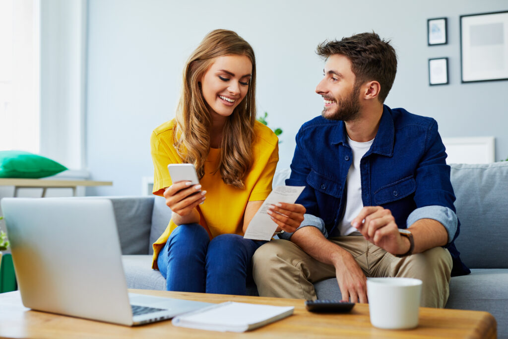 Couple planning their wedding expense